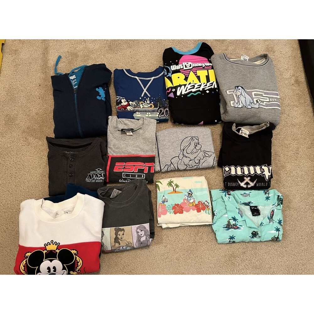 Reseller Lot Of 12 Disney XL Graphic  Mixed Adult Tshirt Bulk Resale